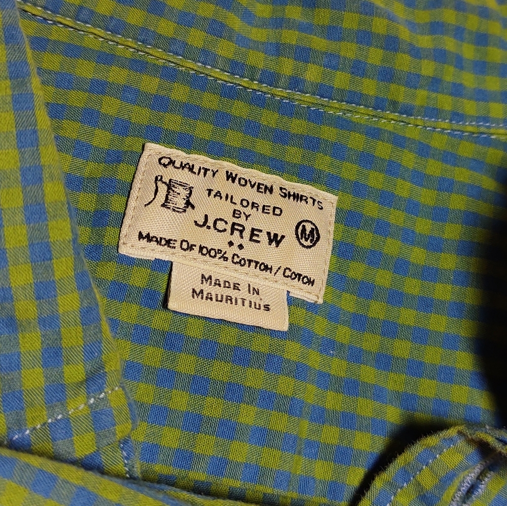 J-CREW medium button shirt blue-green
